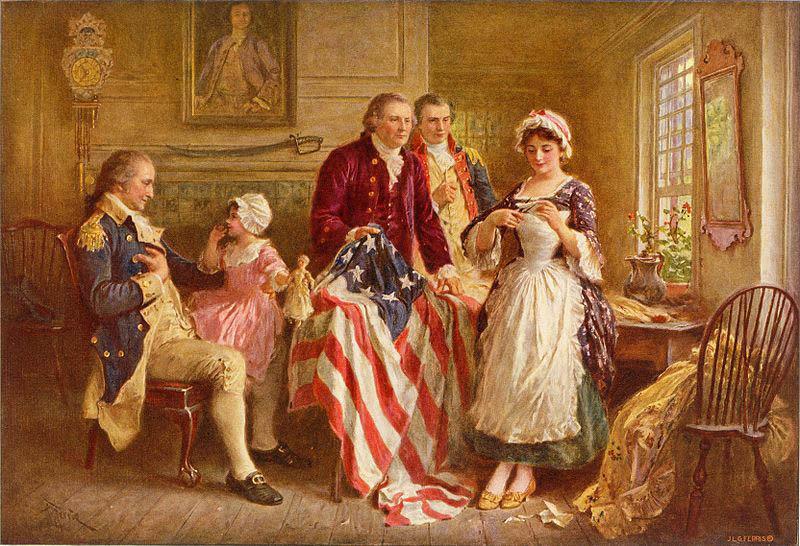 Jean Leon Gerome Ferris Betsy Ross 1777 Norge oil painting art